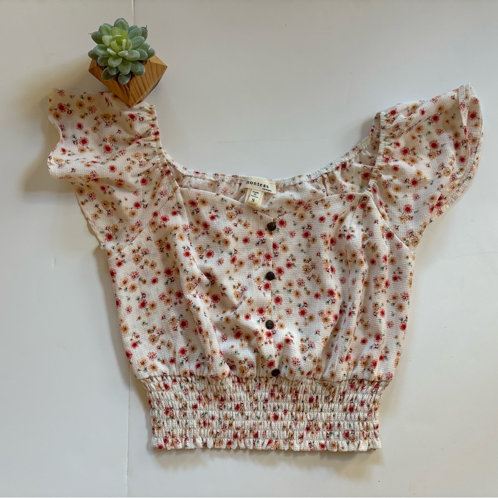 Monteau Los Angeles Floral Crop Top (Size S)